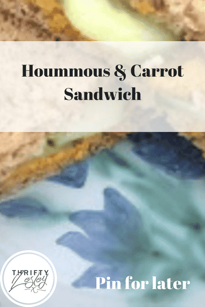 hummus and carrot sandwich