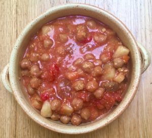 chickpea crumble - dish with base mix