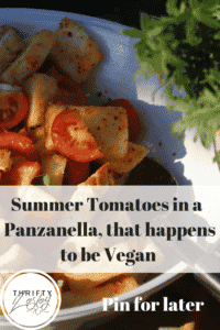 summer tomatoes in a vegan panzanella
