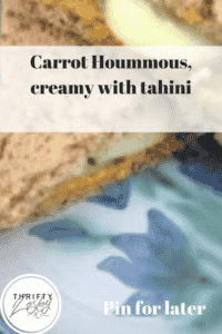 Carrot Hummus, creamy with tahini