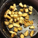 frying croutons