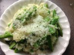 Asparagus and Pea Risotto, £1.06 a portion, or frugalised to 75p
