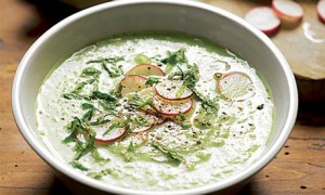 Chilled radish and mint soup