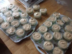 Gu pots filled with muscovado cheesecake