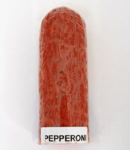 a stick of pepperoni