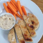 Meal Plan 4 – a scrummy lunch of Butter Bean Pate, carrot sticks & pitta, 18p