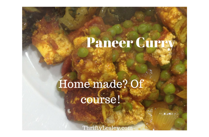 Paneer curry, using lovely home made paneer. 34p each and Yummy!