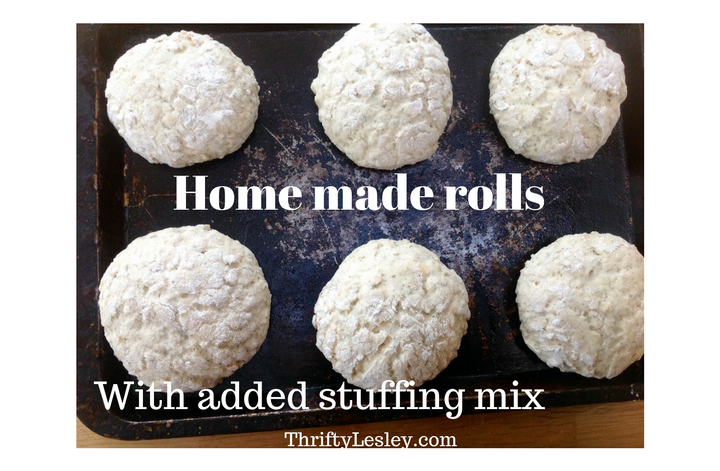 Home made bread rolls with added stuffing mix