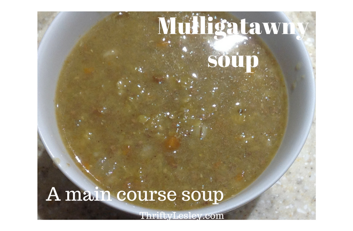 A main course soup – mulligatawny, 46p a big bowl