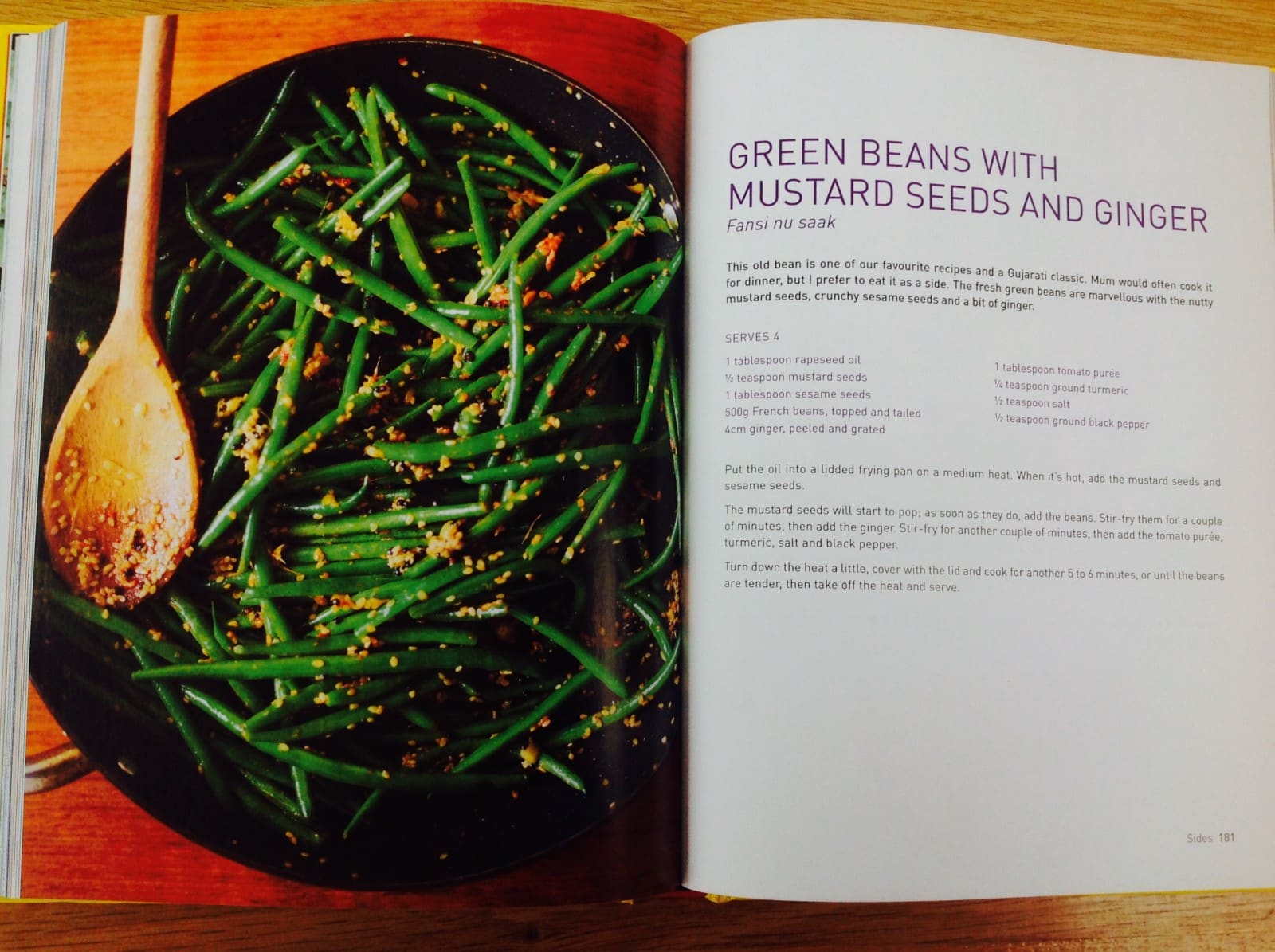 Green beans with mustard seeds
