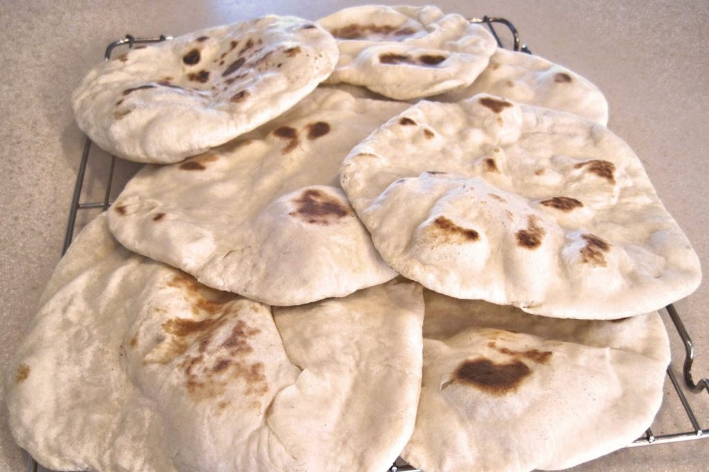 flat breads in a pile