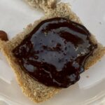 home made Nutella on a small piece of bread
