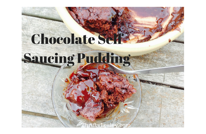 Old fashioned self saucing chocolate pudding. Quick and easy, no complicated method, and a mere 20p a serving