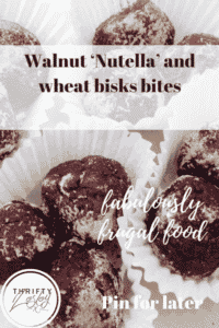 Walnut ‘Nutella’ and wheat bisks bites