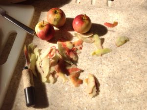 Peeling apples