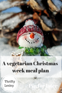 A Vegetarian Christmas week meal plan