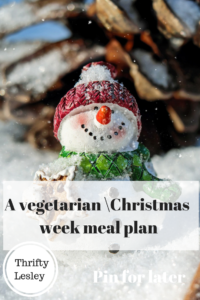 A Vegetarian christmas week meal plan