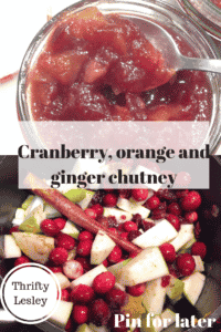 Cranberry, orange and ginger chutney