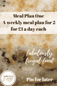Meal Plan, 7 days of meals, £7