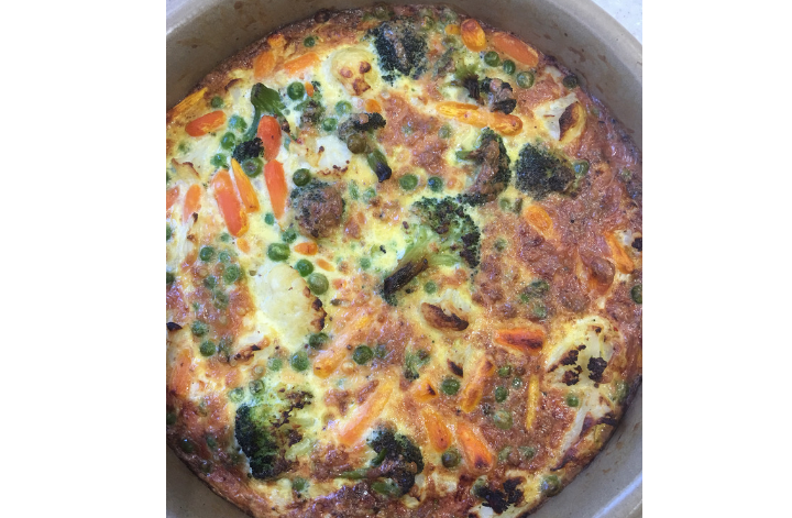 Oven Baked Frittata. Takes literally 2 minutes to make, then just bung it in the oven
