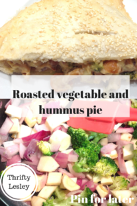 roasted vegetable and hummus pie