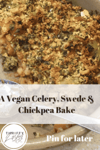 a vegan celery, swede and chickpea bake