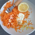 pitta with soft cheese and carrot