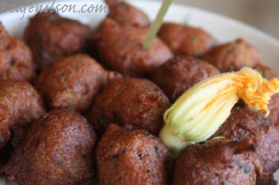 courgette and banana in a batter and deep fried. 