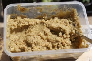 sour apple puree with breadcrumbs
