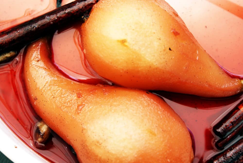 poached pears, without alcohol