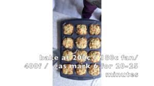 Vegetable Muffins - mix in tin, baked