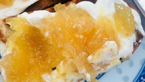 Lemon Peel Jam on toast - close up