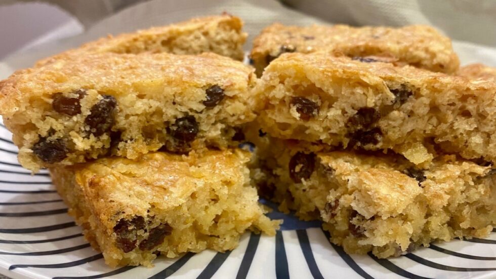 parsnip cake in close up