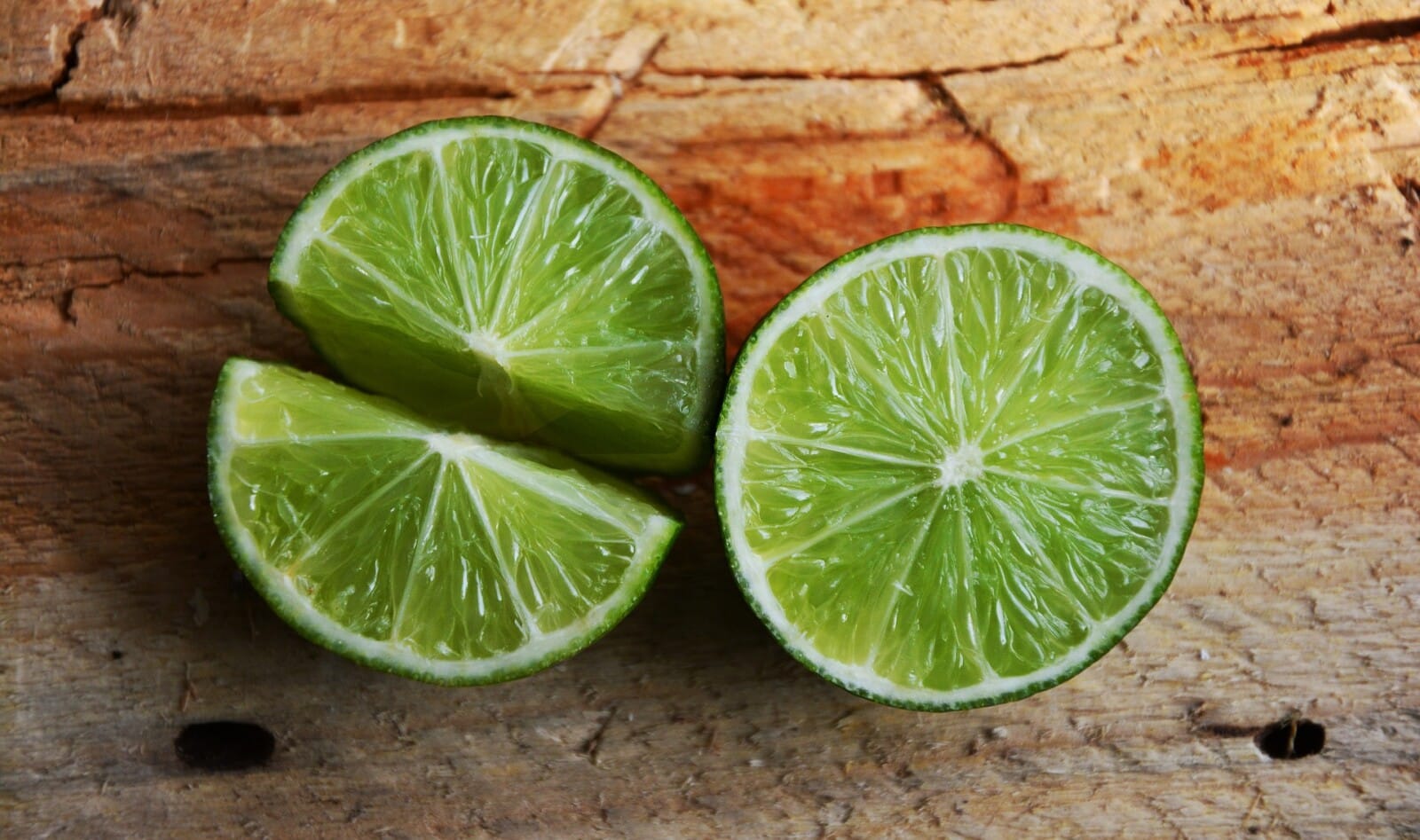 a lime, cut in half