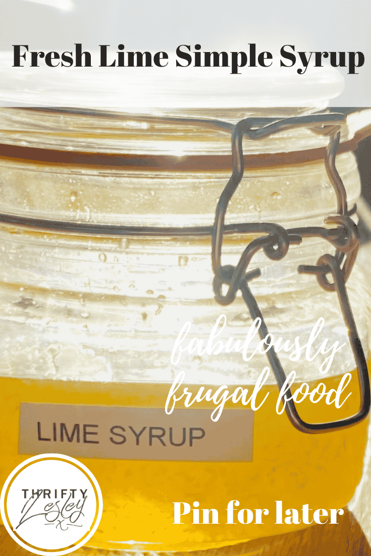 Pinterest image for fresh lime simple syrup