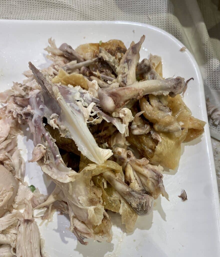 a stripped chicken carcass