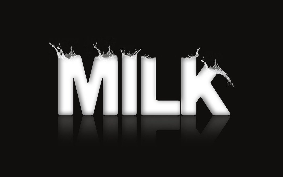the word 'milk' spelled with letters that look like milk