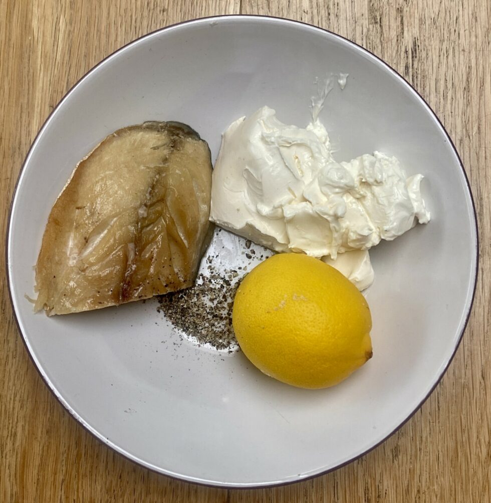 Mackerel Pate & Crudites made using just half a smoked fillet