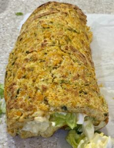 The rolled vegetable roulade.