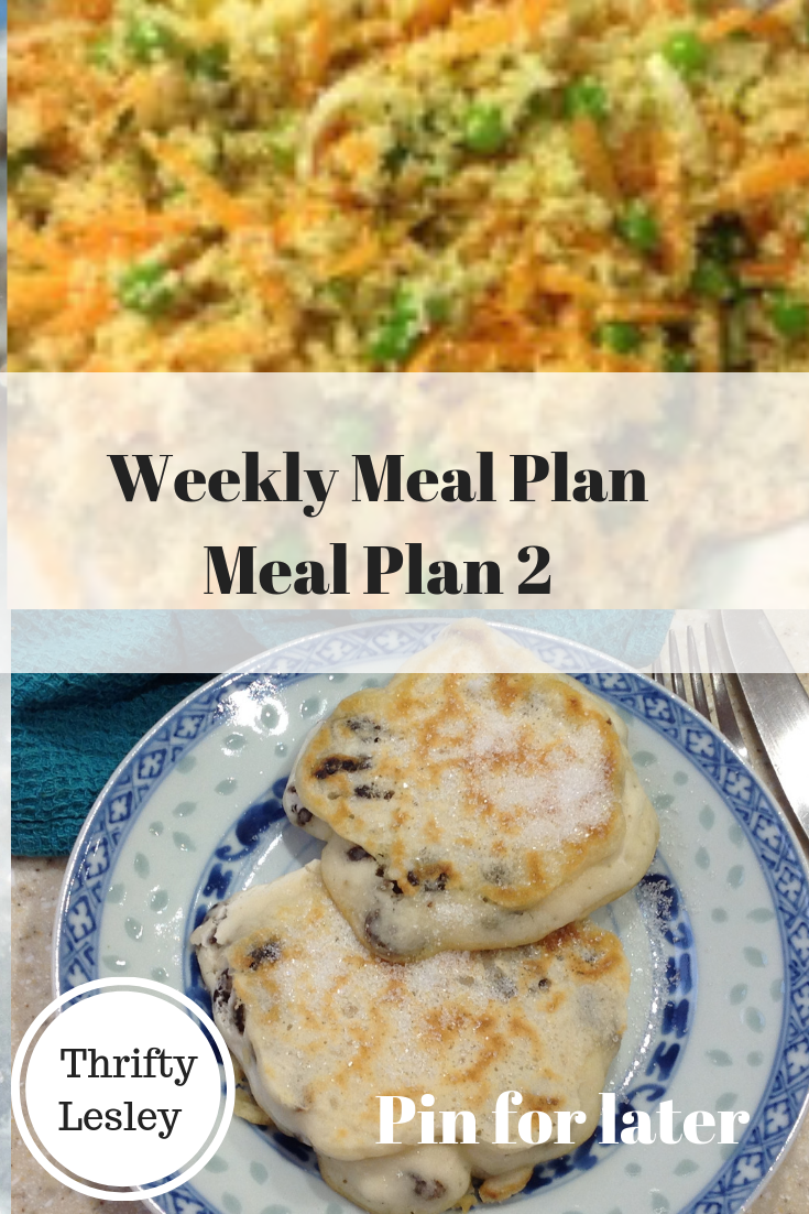 PIN image for weekly meal plan 2