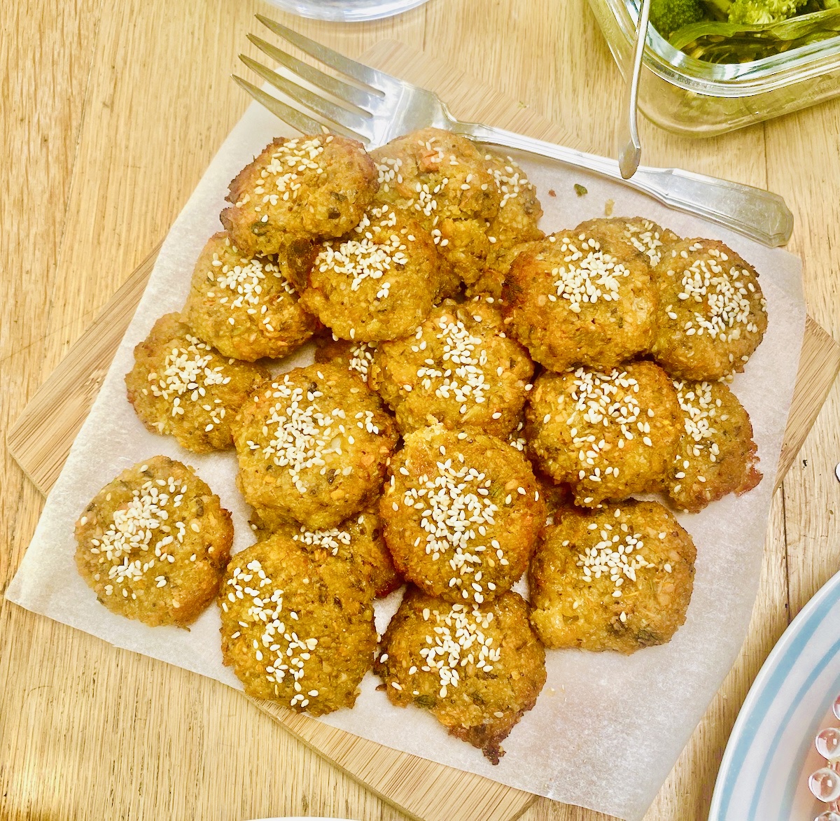 a pile of red lentil nuggets.