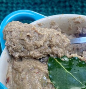 a close up view of turkey liver pate.